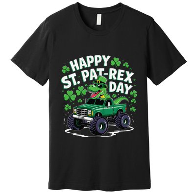 Happy St Patrex Patricks Day Dinosaur Monster Truck Premium T-Shirt