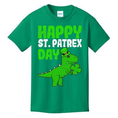 Happy St Patrex Day Funny Irish T-Rex Saint Patricks Dino Kids T-Shirt