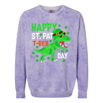 Happy St PatRex Saint Patrick's Day Dinosaurs Colorblast Crewneck Sweatshirt