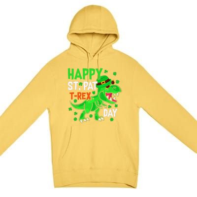 Happy St PatRex Saint Patrick's Day Dinosaurs Premium Pullover Hoodie