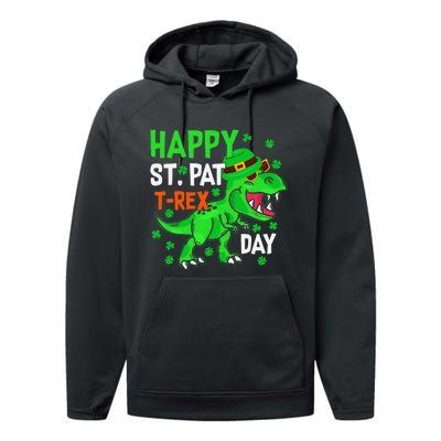 Happy St PatRex Saint Patrick's Day Dinosaurs Performance Fleece Hoodie