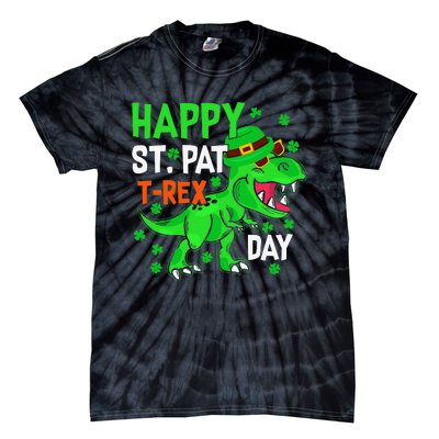 Happy St PatRex Saint Patrick's Day Dinosaurs Tie-Dye T-Shirt