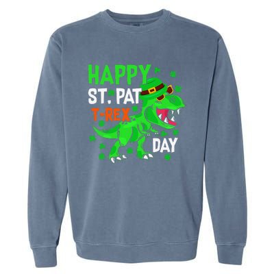 Happy St PatRex Saint Patrick's Day Dinosaurs Garment-Dyed Sweatshirt