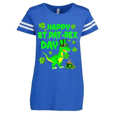 Happy St Pat Trex Day Dino St Patricks Day Boy Enza Ladies Jersey Football T-Shirt