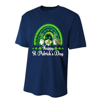 Happy St Patrick's Day Three Gnome Irish Shamrock Leprechaun Performance Sprint T-Shirt