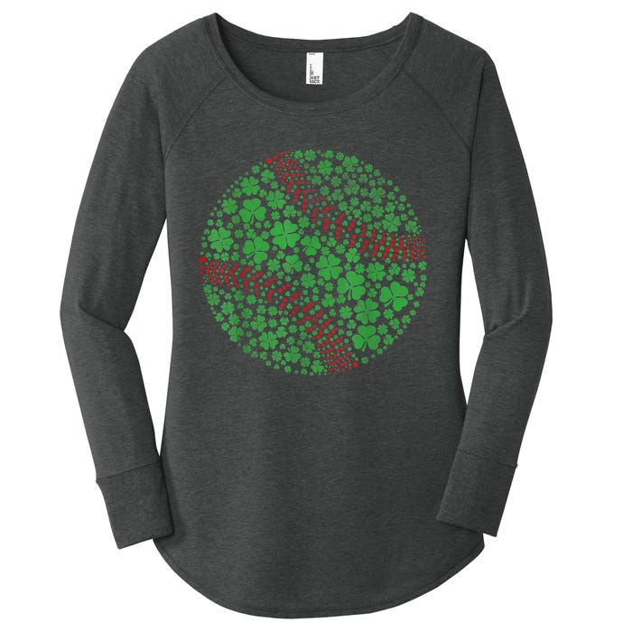 Happy St Patricks Day Shamrock Baseball Lovers Men Women's Perfect Tri Tunic Long Sleeve Shirt