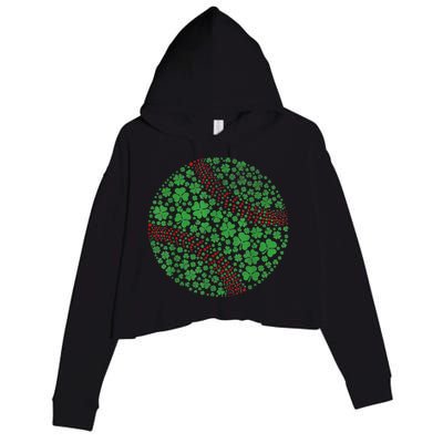 Happy St Patricks Day Shamrock Baseball Lovers Men Crop Fleece Hoodie