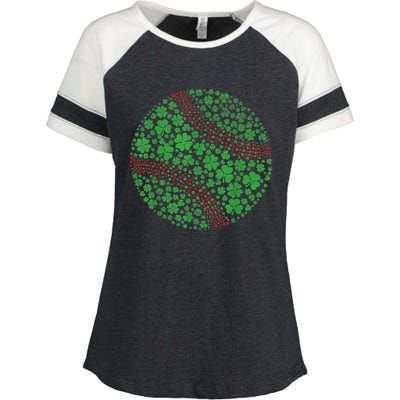 Happy St Patricks Day Shamrock Baseball Lovers Men Enza Ladies Jersey Colorblock Tee