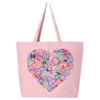 Heart Shaped Passport Travel Stamp 25L Jumbo Tote