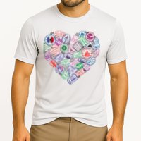 Heart Shaped Passport Travel Stamp Cooling Performance Crew T-Shirt