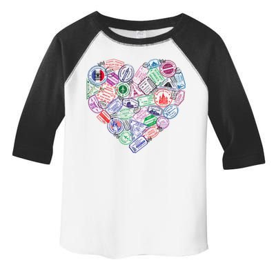 Heart Shaped Passport Travel Stamp Toddler Fine Jersey T-Shirt