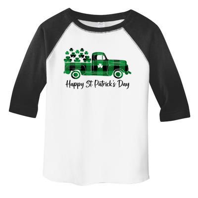 Happy St Patrick's Day Buffalo Plaid Truck Irish Shamrock Toddler Fine Jersey T-Shirt