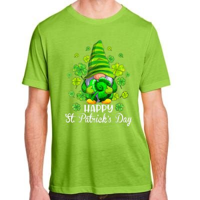 Happy St. Patrick's Day Gnome Tie Dye Shamrock Adult ChromaSoft Performance T-Shirt