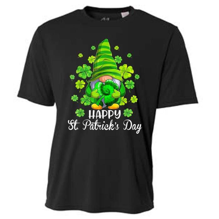 Happy St. Patrick's Day Gnome Tie Dye Shamrock Cooling Performance Crew T-Shirt