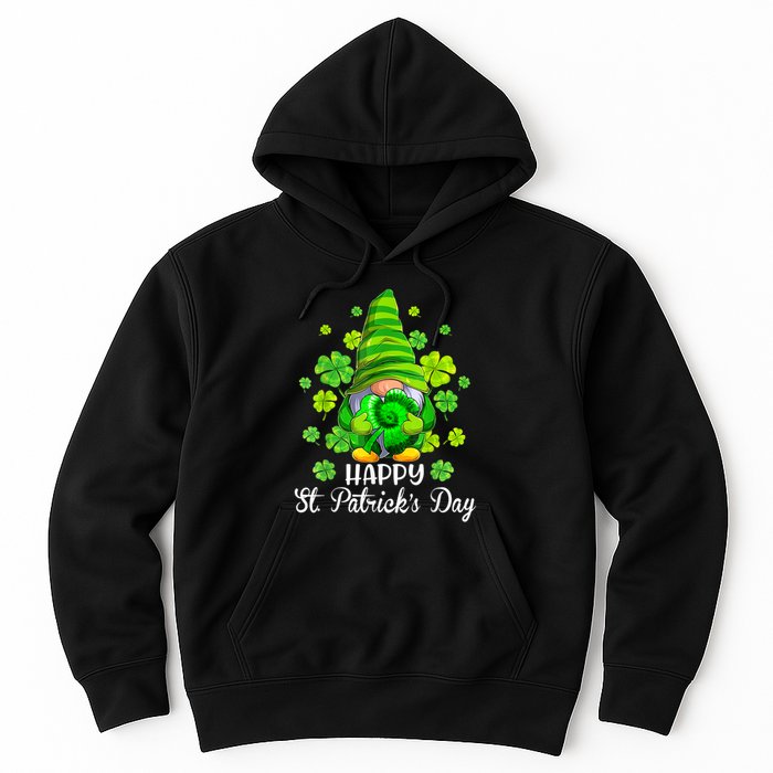 Happy St. Patrick's Day Gnome Tie Dye Shamrock Hoodie