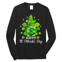 Happy St. Patrick's Day Gnome Tie Dye Shamrock Long Sleeve Shirt