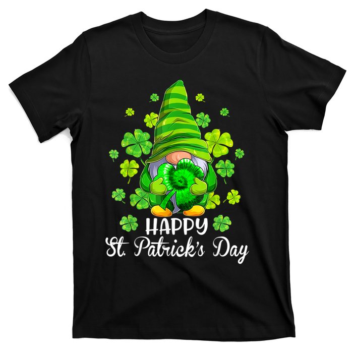 Happy St. Patrick's Day Gnome Tie Dye Shamrock T-Shirt