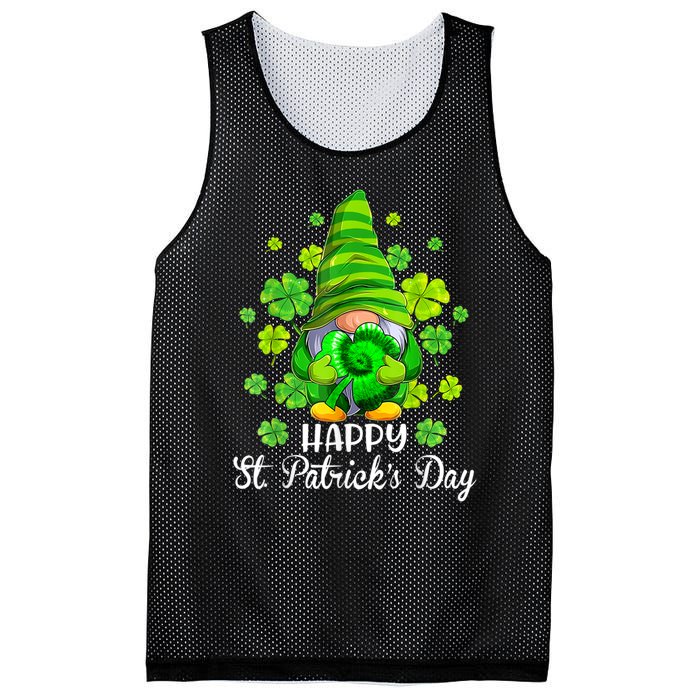 Happy St. Patrick's Day Gnome Tie Dye Shamrock Mesh Reversible Basketball Jersey Tank