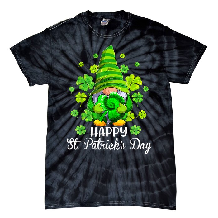 Happy St. Patrick's Day Gnome Tie Dye Shamrock Tie-Dye T-Shirt