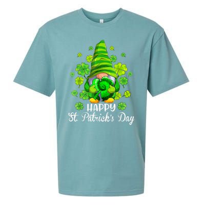 Happy St. Patrick's Day Gnome Tie Dye Shamrock Sueded Cloud Jersey T-Shirt