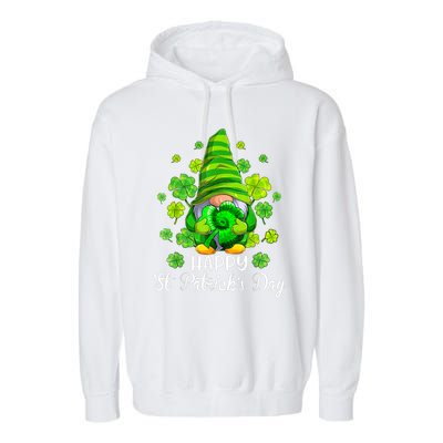 Happy St. Patrick's Day Gnome Tie Dye Shamrock Garment-Dyed Fleece Hoodie