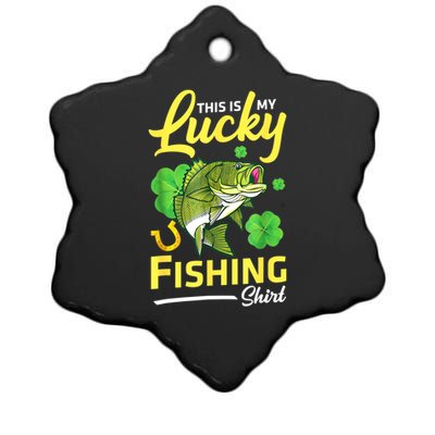 Happy Saint Patrick Day Me Fishers This Is My Lucky Fishing Gift Ceramic Star Ornament