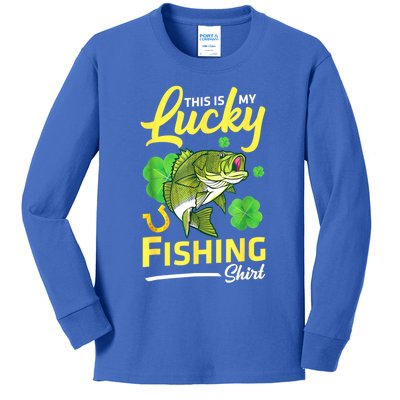 Happy Saint Patrick Day Me Fishers This Is My Lucky Fishing Gift Kids Long Sleeve Shirt