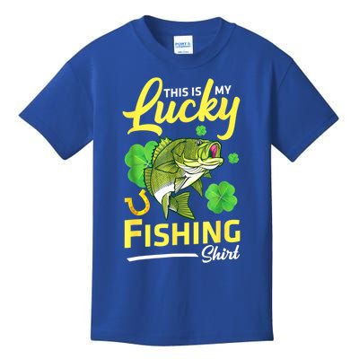 Happy Saint Patrick Day Me Fishers This Is My Lucky Fishing Gift Kids T-Shirt