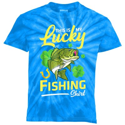 Happy Saint Patrick Day Me Fishers This Is My Lucky Fishing Gift Kids Tie-Dye T-Shirt