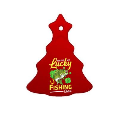 Happy Saint Patrick Day Me Fishers This Is My Lucky Fishing Gift Ceramic Tree Ornament