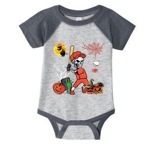 Halloween Skeleton Playing Baseball Costume Player Lover Infant Baby Jersey Bodysuit