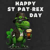 Happy ST PATREX DAY (Patricks) Funny TRex Dinosaur 11oz C Handle Ceramic Mug