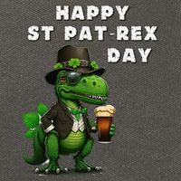 Happy ST PATREX DAY (Patricks) Funny TRex Dinosaur Cotton Canvas Backpack
