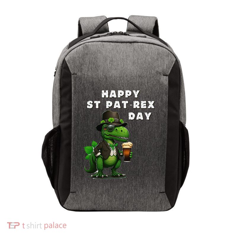 Happy ST PATREX DAY (Patricks) Funny TRex Dinosaur Vector Backpack