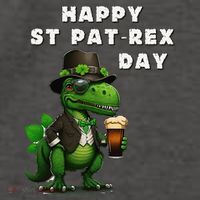 Happy ST PATREX DAY (Patricks) Funny TRex Dinosaur Vector Backpack
