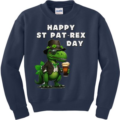 Happy ST PATREX DAY (Patricks) Funny TRex Dinosaur Kids Sweatshirt