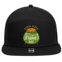 Happy St Patrick Day 7 Panel Mesh Trucker Snapback Hat