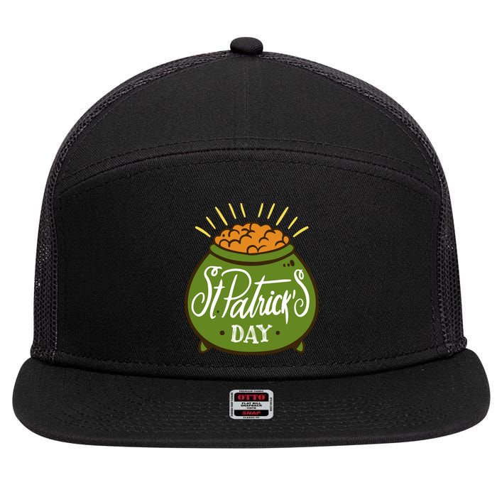 Happy St Patrick Day 7 Panel Mesh Trucker Snapback Hat