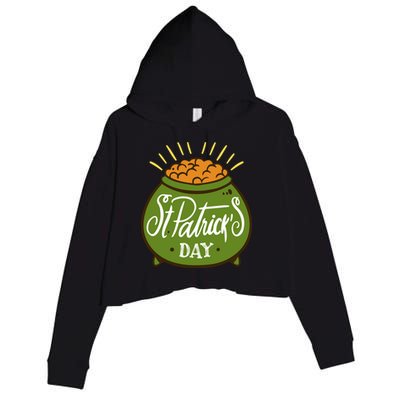Happy St Patrick Day Crop Fleece Hoodie