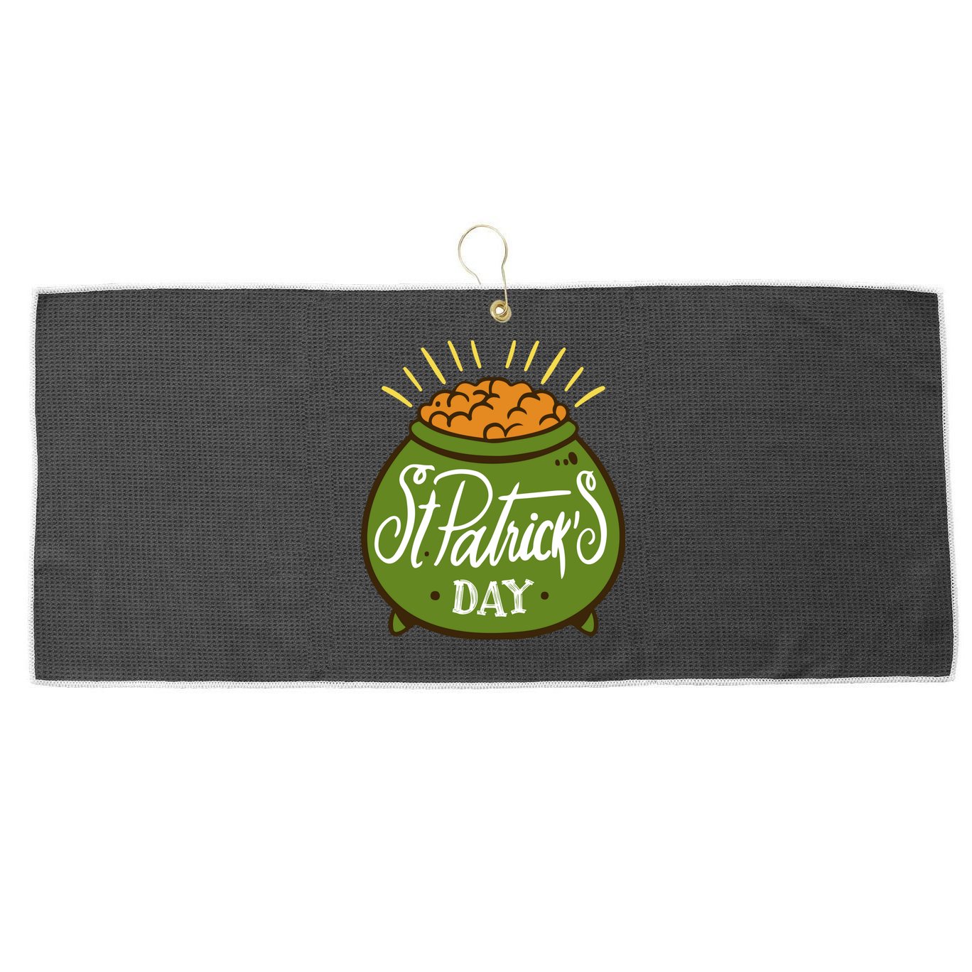 Happy St Patrick Day Large Microfiber Waffle Golf Towel