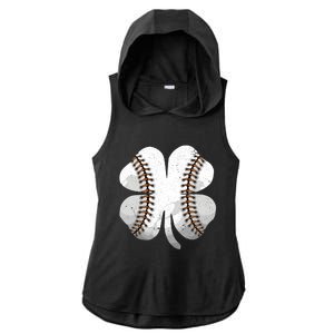 Happy St Patricks Day Baseball Shamrock Irish Costume Gift Ladies PosiCharge Tri-Blend Wicking Draft Hoodie Tank