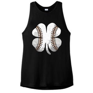 Happy St Patricks Day Baseball Shamrock Irish Costume Gift Ladies PosiCharge Tri-Blend Wicking Tank