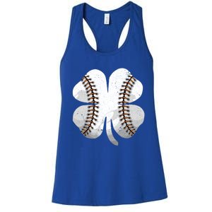 Happy St Patricks Day Baseball Shamrock Irish Costume Gift Women's Racerback Tank