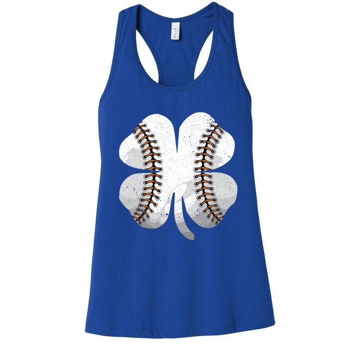 Happy St Patricks Day Baseball Shamrock Irish Costume Gift Women's Racerback Tank