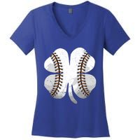 Happy St Patricks Day Baseball Shamrock Irish Costume Gift Women's V-Neck T-Shirt