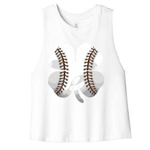 Happy St Patricks Day Baseball Shamrock Irish Costume Gift Women's Racerback Cropped Tank