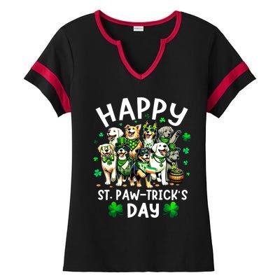 Happy Saint Patricks Day Dog Puppy Lover For Boy Girl Ladies Halftime Notch Neck Tee