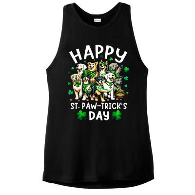 Happy Saint Patricks Day Dog Puppy Lover For Boy Girl Ladies PosiCharge Tri-Blend Wicking Tank