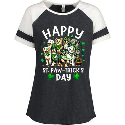 Happy Saint Patricks Day Dog Puppy Lover For Boy Girl Enza Ladies Jersey Colorblock Tee