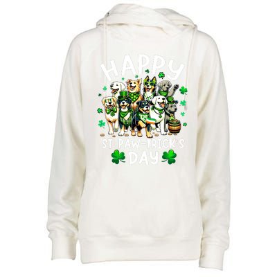 Happy Saint Patricks Day Dog Puppy Lover For Boy Girl Womens Funnel Neck Pullover Hood